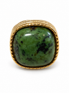 Bague avec pierre en acier inoxydable doré – 5 variantes, motif 2 cm