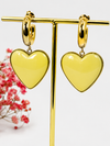 Boucles d’oreilles cœur jaune en acier inoxydable doré