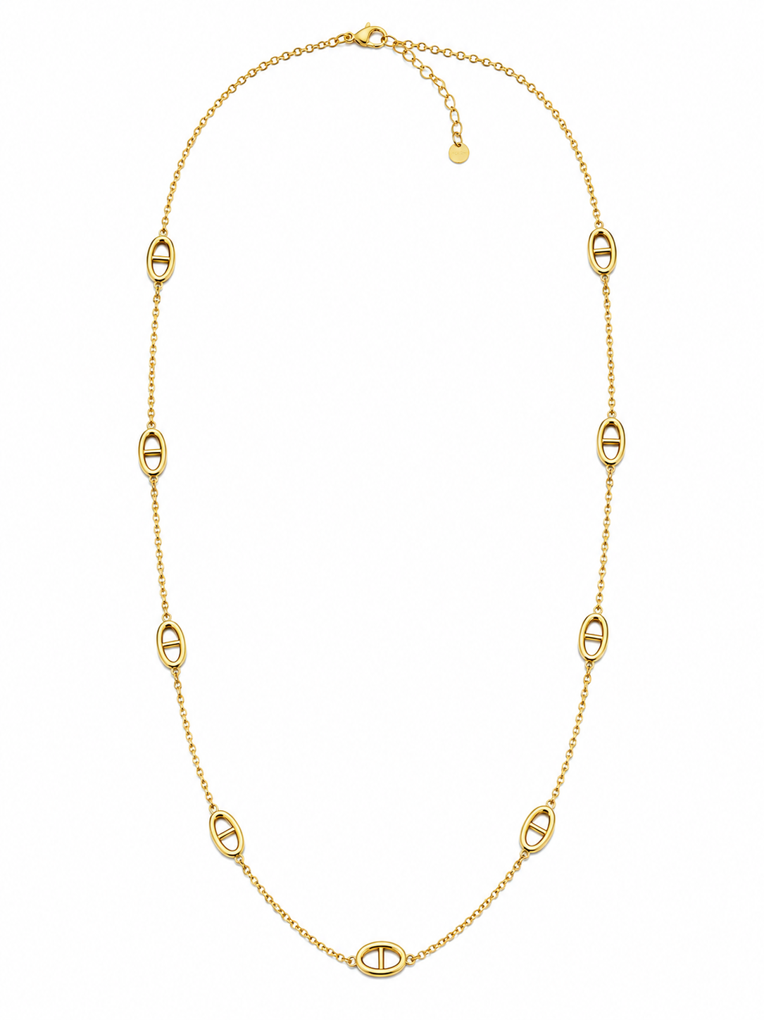 Collier sautoir motif chaîne d’ancre en acier inoxydable doré – style minimaliste et élégant