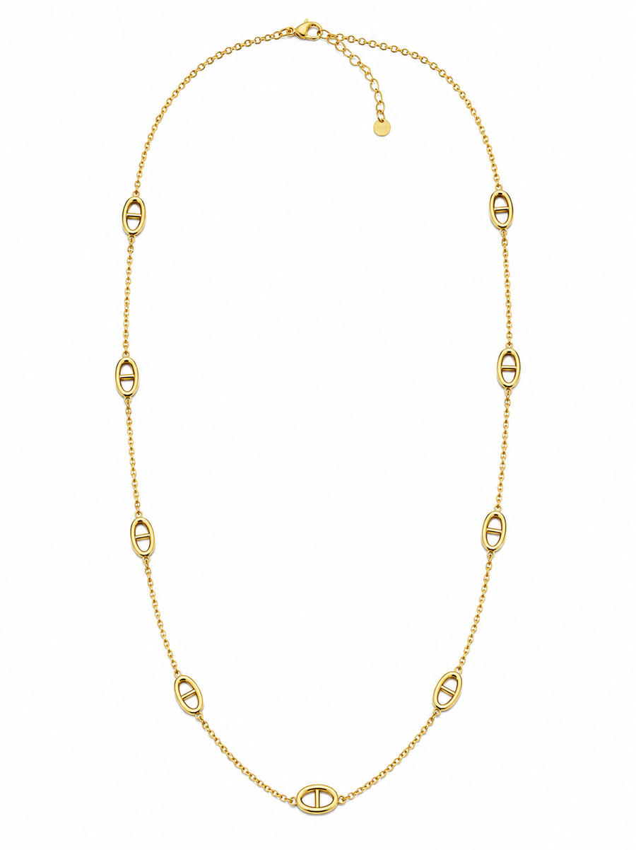 Collier sautoir chaîne d'ancre doré – acier inoxydable 92 cm