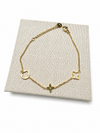 Bracelet fin femme en acier inoxydable doré – motifs ajourés tendance