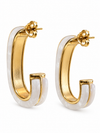 Boucles d’oreilles créoles ovales en acier inoxydable doré – 4 coloris, 3,5 cm
