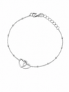 Bracelet fin cœurs argentés entrelacés en acier inoxydable – bijou femme élégant et intemporel