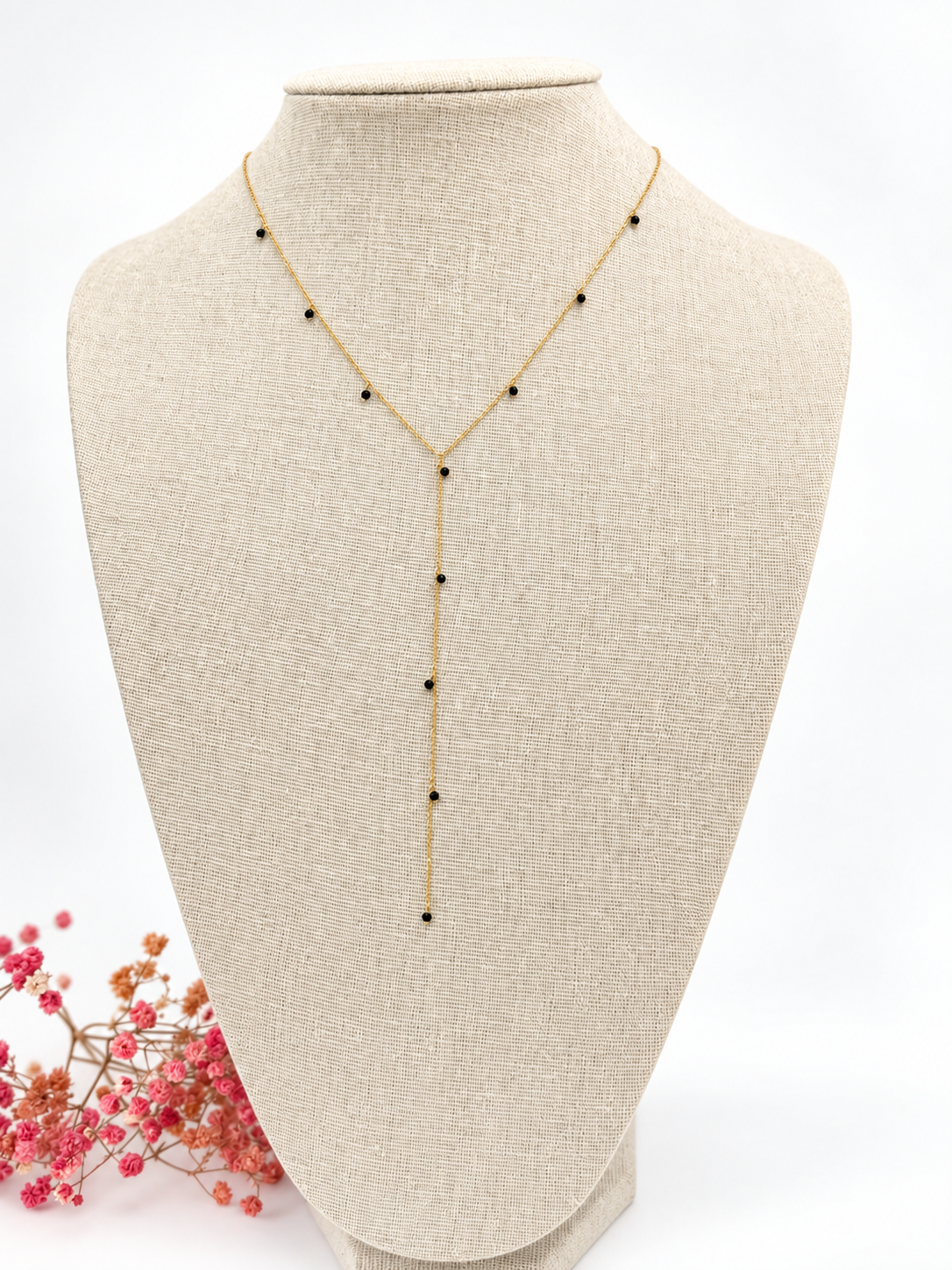 Y-Halskette mit goldener Blume aus Edelstahl – Feine Eleganz und sommerlicher Trend