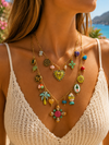Collier Multi-Rang Estival Coloré Bohème – Acier Inoxydable Doré