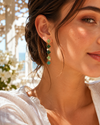 Boucles d’oreilles pendantes Chance vertes en acier inoxydable doré