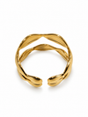 Verstellbarer Ring mit goldenen Blumen aus Edelstahl – Motiv 3 cm