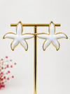 Boucles d’oreilles Étoile de Mer blanches – Acier inoxydable doré