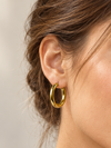 Boucles d'oreilles créoles lisses en acier inoxydable – Dorées ou argentées – 2,7 cm