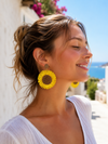 Boucles d’oreilles tournesol ultra-légères – diamètre 8 cm