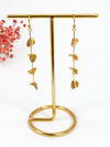 Boucles d’oreilles pendantes à pastilles martelées dorées – 6,5 cm