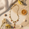 Collier Y Piments Rouges en Acier Inoxydable Doré – Collier Bohème Tendance Femme