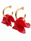 Boucles d’oreilles créoles à pétales ondulés en acier inoxydable doré – 4 coloris, 5 cm