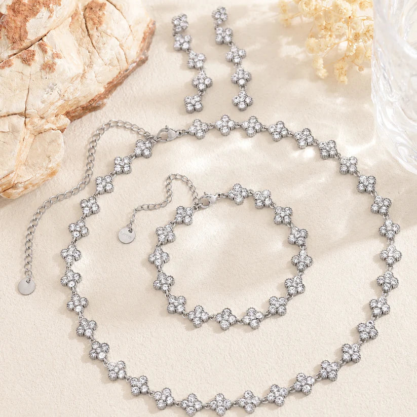 Collier Chance cristal en acier inoxydable argenté