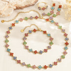 Collier Chance multicolore en acier inoxydable doré