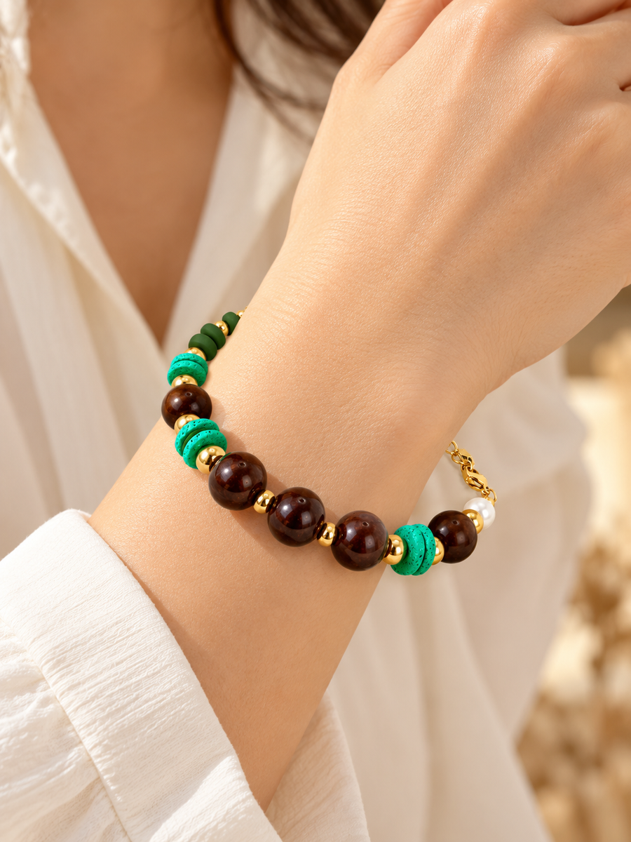 Goudkleurige stalen armband – Ankerkettinghanger.