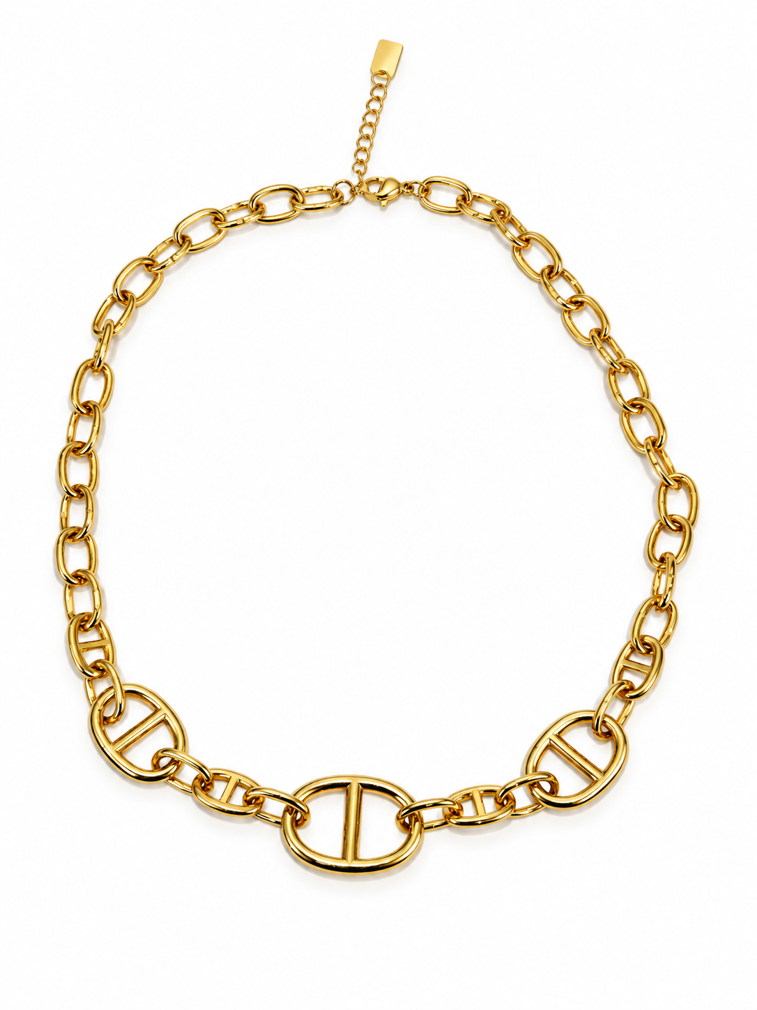 Collier chaîne d’ancre doré en acier inoxydable – 44 cm