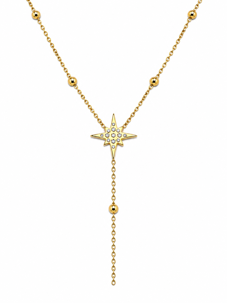 Collier Y étoile en acier inoxydable – Bijou fin et lumineux