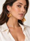 Boucles d’oreilles créoles à pétales ondulés en acier inoxydable doré – 4 coloris, 5 cm