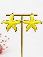 Boucles d’oreilles Étoile de Mer jaunes – Acier inoxydable doré