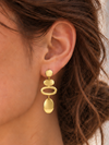 Boucles d’oreilles pendantes ovales dorées – Acier inoxydable